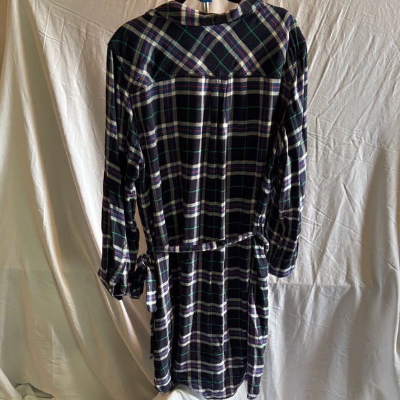 Pendleton/Gap Black and Green Plaid Long Sleeve Dress - Picture 3 of 3